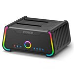 FIDECO Hard Drive Docking Station, USB 3.0 Hard Drive Dock for 2.5 inch and 3.5 inch SATA HDD SSD, HDD Docking Station with RGB Lights, Support Offline Clone and UASP