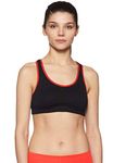 Amante Low Impact Cotton Non-Padded Wirefree Racerback Sports Bra Black-Lava Large