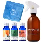 Purdy & Figg | Counter Clean Mixed Starter Kit | All Natural Gentle Non Toxic Organic Essential Oils Multipurpose Cleaner | Citrus Floral Vetiver | Home Kitchen Countertop