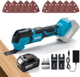 SEESII Cordless Oscillating Multi-Tool, 22000 OPM Brushless Motor Cutting | Sanding & Scraping, 4.5° Oscillation Angle, 4000mAh Battery, Quick Release, LED Light, 6-Speed Control & Universal Fit
