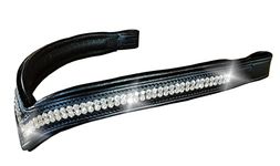 Bling Browbands for Horses Bridles with Sparkly Diamante Crystals V-Shape Padded Leather (Cob, Black)