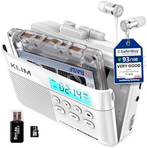 KLIM K7 Cassette Tape Player + Cassette to MP3 Converter + Portable Cassette Player + Walkman Cassette Player + Built-in Microphone & Speaker + Rechargeable Battery + Earphones + 16GB SD Card