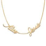 Personalized Custom 2 Name Necklace 18K Gold Plated Stainless Steel Jewelry for Womens Mothers