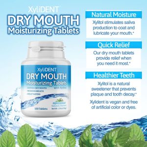 Nature's Stance XyliDENT Xylitol Tablets, Dry Mouth Relief, Peppermint, 100 Count