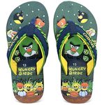 MOBIO Unisex-Child Kids Flip-Flop Durable Comfortable Indoor & Outdoor Slippers (Navy Blue/Green, 11)