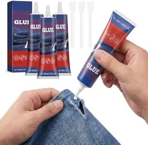 Fabric Glue Permanent, No Sew Washable Clear Clothing Adhesive for Fabric Leather Denim Cotton Polyester Repair (3PCS)
