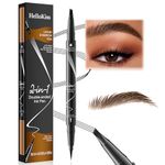 Long Lasting Eyebrow Pencil and Eyeliner Pen, Dual-Ended, Waterproof, Grey, Brow Makeup,Waterproof Brow Pen,Grey Eyebrow Pencil,Liquid Eyebrow Pen,Waterproof Eyebrow Pen (Light Brown)