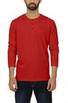 Celsius Men's Long Sleeve Classic Henley Neck Slim Fit T-Shirt(6006-Fresh Melon-M)