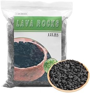 CARURBODY Black Lava Rocks for Plants -100% Pure Volcanic Rock No Dyes or Chemicals-Best Lava Stones Top Dressing for Cacti Succulents Plants,Bonsai-12LBS