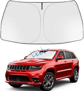 Proadsy 2024 Upgrade Front Windshield Sun Shade Foldable Sunshade Protector Custom Fit 2014-2024 Jeep Grand Cherokee SUV, Laredo Limited Trailhawk Overland Altitude Summit Accessories