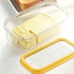 Butter Slicer Cutter Stainless Steel, Butter Dish Container with Lid, Refrigerator Suitable for Easy Cutting of Two 4oz Butter Sticks