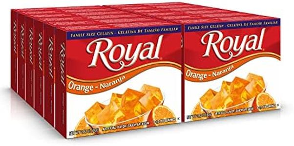 Royal Bilingual Gelatin, Fat Free Dessert Mix, Orange (12 - 2.8 oz Boxes)