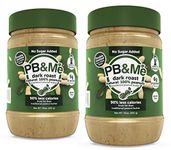 PB&Me Powdered Peanut Butter, Dark Roast Peanut Butter Powder, Peanut Powder for Smoothies, PB Butter Powder - Peanut Butter Powder Protein, No Sugar Added, Low Fat PB - 453g Jar (2 Pack)