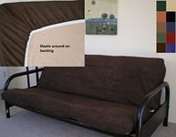 Octorose ® Full Size Bonded Micro Suede Easy Fit Fitted Futon Cover Sofa Bed Mattress Slipcovers (Chocolate Brown)