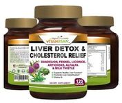 Liver Cleanse & Detox Support Supplement 1600mg with 120 caps  + Milk Thistle