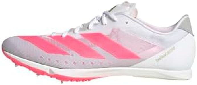 adidas Unisex-Adult Adizero Distancestar Track and Field, White/Solar Turbo/Gold Metallic, 8