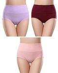 PLUMBURY Women's Cotton High Waist Full Coverage Panty, Size M-XXL (Pack of 3 Panty)