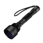 ESCOLITE 365nm Black Light UV Flashlight, 3-LED Ultraviolet Blacklight Flashlight Pet Urine Detector for Rock Hunting Resin Curing, Minerals, Scorpion and Pet Urine(Batteries and Charger are Included)