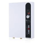 GEESEN Electric Water Heater 27kW 240V Endless Hot Water on Demand with Digital Temperature Display for Whole House Showers 114A White