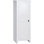 HOMCOM 48" Kitchen Pantry Cabinet, Farmhouse Storage Cabinet with Barn Door and Adjustable Shelves, White