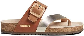 Mephisto Womens Madeline Full Grain Leather Gold Sandals 4.5 UK