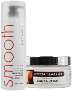 ORIGEM Body Butter 8 Oz + Keragen Keratin Hair Treatment 32 Oz – Hydration & Smoothing Set for Dry Skin and Frizzy Hair – Argan, Avocado & Keratin Blend – Sulfate-Free