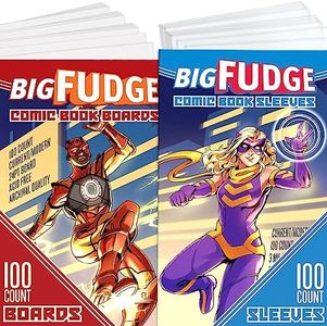 IG Fudge Archival Comic Book Bags and Boards Pack of 100 Comic Bags and 100 Boards for Current Comic Books or 6.87x10.5 Magazine - Acid Free and Crystal Clear Comic Book Storage for Comics