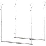 STARTOSTAR Hanging Closet Rod, Width and Height Adjustable Closet Rod Extender Hanging, Stainless Steel Closet Space Maker,Clothes Hanging Bar - 2 Pack