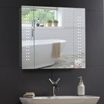 Neue Design Mood LED Illuminated Bathroom Mirror Cabinet With Shaver Socket, Anti-Fog Demister, Lights Sensor & More, Certified to British Standards, 5-Year Warranty, GALAXY, 60H x 65W x 13.5Dcm