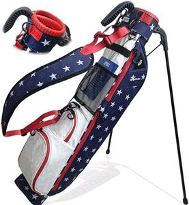 GREEN ACTION Sunday Golf Bag with Strap & Stand, Lightweight Golf Stand Bags with Two-Way Divider Top/Cooler Pocket, Golf Club Bags Holds 5-6 Clubs for Driving Range, Par 3 and Standard Courses-Flag