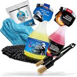 Motorcycle Cleaning & Drying Bundle - Dr. Wack S100 Total Cleaner 1000 ml + S100 Wheel Cleaner 500 ml + Nuke Guys Gamma Dryer Drying Cloth + 2 x Nuke Guys Brush + detailmate Wash Mitt