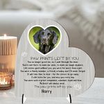 Personalised Pet Bereavement Plaque with Stands - Handcrafted Photo Memorial Decor from MDF Wood, Customisable Design, Mdf Wood Heart On Stands UK-Made (Mdf Wood 8.5cm x 8.5cm, Grey Wood Effect)