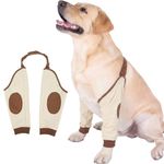 Hjyokuso Dog Elbow Protector for Large Dogs, Heavy Duty Front Leg Support Brace, Adjustable Shoulder Strap, Thick Padded Elbow Wound Protector for Recovery Brown 3XL