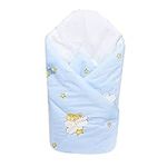 Baby Swaddle Wrap Blanket/Newborn Cotton Swaddling Sleeping Bag 0 to 3 Months (Ladders Blue)