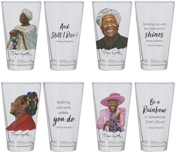 African American Expressions - Maya Angelou Drinking Glass Set (four 17oz glasses, 5.75" x 3.5") DGL05, Clear