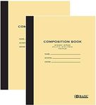 BAZIC Products Composition Notebook Wide Ruled - 20 Sheets, Manila Color Composition Notebook with Durable Cover, Non-Spiral and Lined Paper for Journaling, School, Home, or Office, 2-Packs