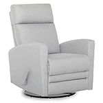 Dream On Me Chatham Basic Glider in Grey, Ergonomic Recliner with 360 Swivel, Tool-Free Assembly, Easy to Clean