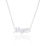 AOLO Stainless Steel Birthday Nameplate Necklace Gift, Megan