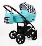 Travel System Stroller Pram Pushchair 2in1 3in1 Set Isofix Maximum by SaintBaby Mint Diamond 2in1 Without car seat