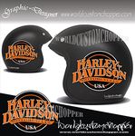 2 STICKERS HELMET BANDIT HARLEY DAVIDSON GRAPHIC DECALS HD CUSTOM (ORANGE)