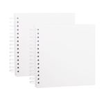 suituts 2 Pack 8X8 Inch White Scrapbook, Hardcover Kraft Scrapbook Album, DIY Scrapbook Photo Album for Kids, Friends, Classroom, School (Each has 60 Blank Pages)