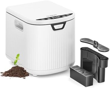 Ouaken Electric Kitchen Composter, 3L Indoor Smart Compost Bin Countertop Food Waste Compost Machine, 4-6H Fast Compact Food Recycler with Low Noise, Odorless, Auto-Clean, White