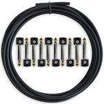 Crosby Solderless Pedalboard Cable Kit - No Cable Stripping Required, 3 Metres of Cable & 10 Gold Tip Connectors with Magnetic Screws & Screwdriver Make 5 DIY Custom Patch Cables