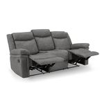 Home Detail 2 Seater Recliner Sofa, 3 Seater Recliner Sofa, 1 Seater Recliner Armchair, Small Couch Living Room Chairs, Faux Leather Sofa in Brown or Grey (Grey Faux Leather, 3 Seater)
