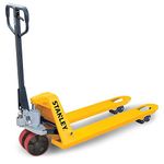 Stanley SXWT-CPT-25, Manual Hand Pallet Truck with 2500 kg Capacity, Hydraulic Pallet Jack with Square Shaped Handle, Overflow Valve, Tandem Rollers, and a Three Position Pump Lever, Yellow