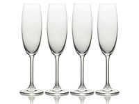 Mikasa Julie Clear Champagne Flutes Set, 4 Piece, Dishwasher Safe Champagne Glasses, 250ml