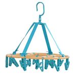 SRUNISH Cloth Drying Hanger Rack with 20 Clip Square Rack 360 Degree Portable Indoor and Outdoor Socks Hanger Rack (Multi-1 Pcs)