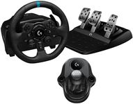 Logitech G923 Racing Wheel and Pedals, TRUEFORCE Force Feedback + Logitech G Driving Force Shifter - Real Leather, Sim Steering Wheel, Pedals and Gear Stick for PS5, PS4, PC, Mac - Black