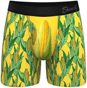 Shinesty Hammock Support Mens Boxer Briefs with Pouch | Mens Underwear with Fly | US Small Corn