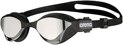 ARENA Unisex Adult Cobra Tri Swimming Goggles for Triathlon and Fitness Swipe Anti-Fog Wide Vision Mirror Lens, Silver/Black